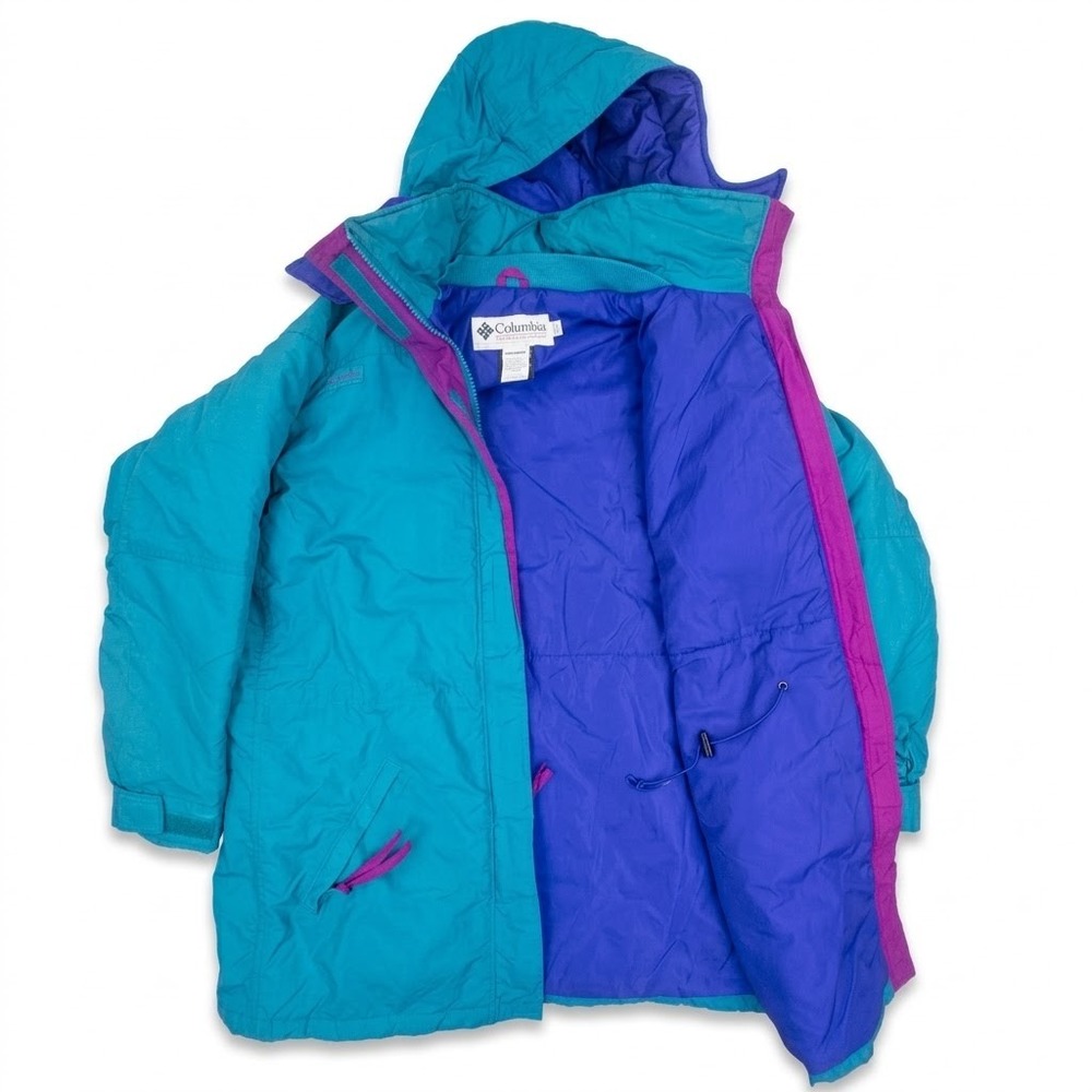 Vintage Columbia Sportswear Parka Jacket Teal Purple Magenta Womens Large
